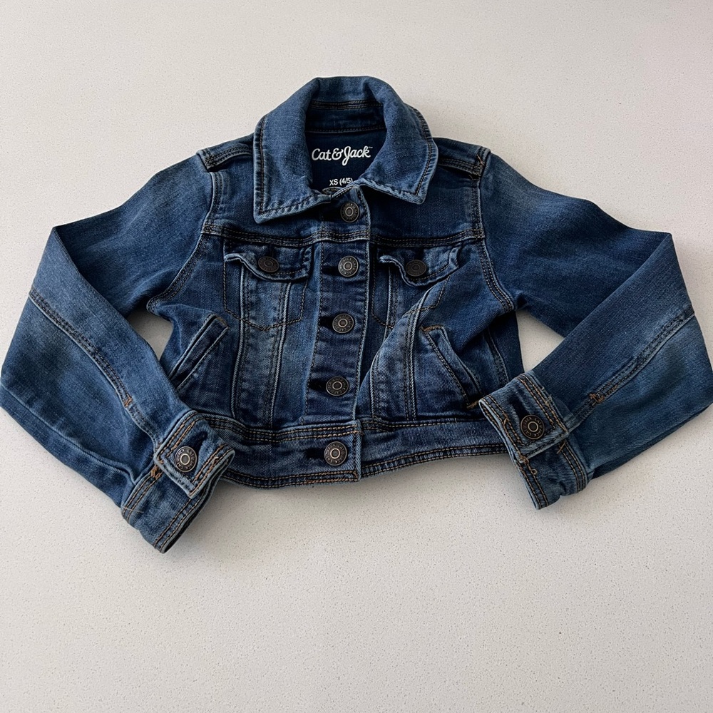 Cat & Jack Kids Denim Jean Jacket‎ XS 4/5